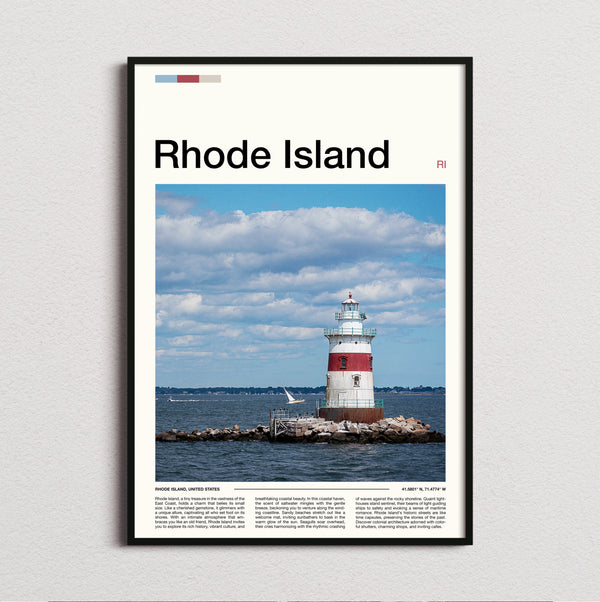 Rhode Island - Lighthouse - Travel Print