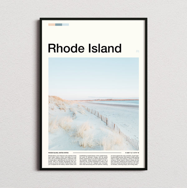 Rhode Island - Snowy Dunes - Travel Print