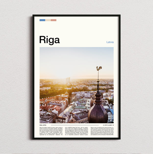 Riga - Rooftops And Weathervane - Travel Print