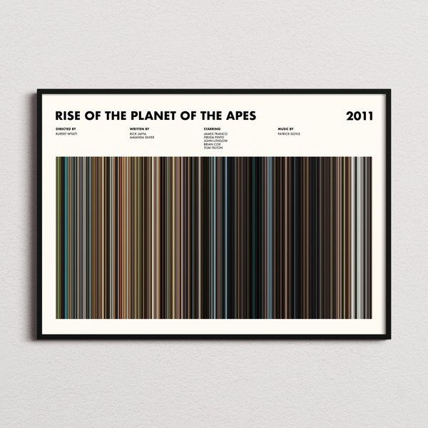 Rise of the Planet of the Apes Movie Barcode Poster