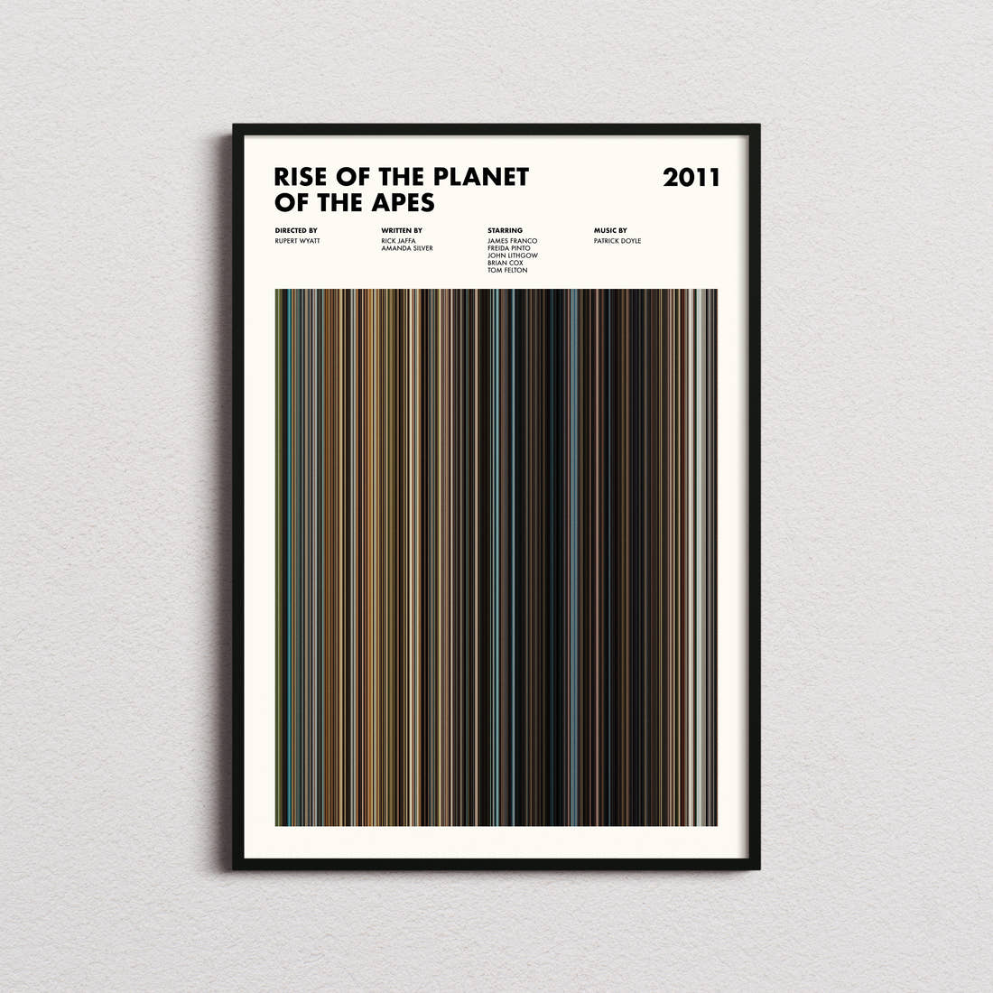 Rise of the Planet of the Apes Movie Barcode Poster