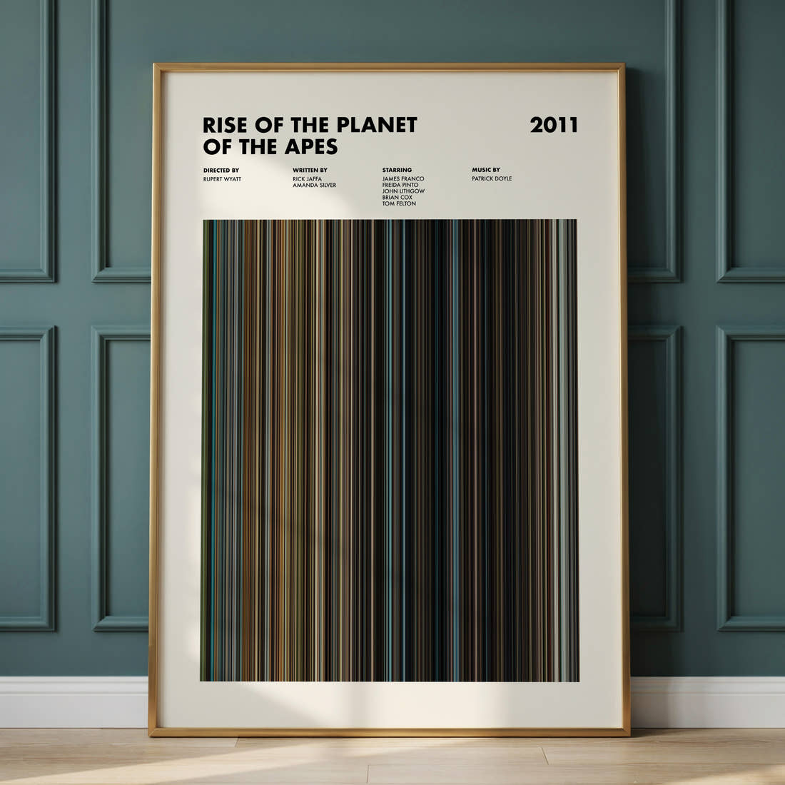 Rise of the Planet of the Apes Movie Barcode Poster