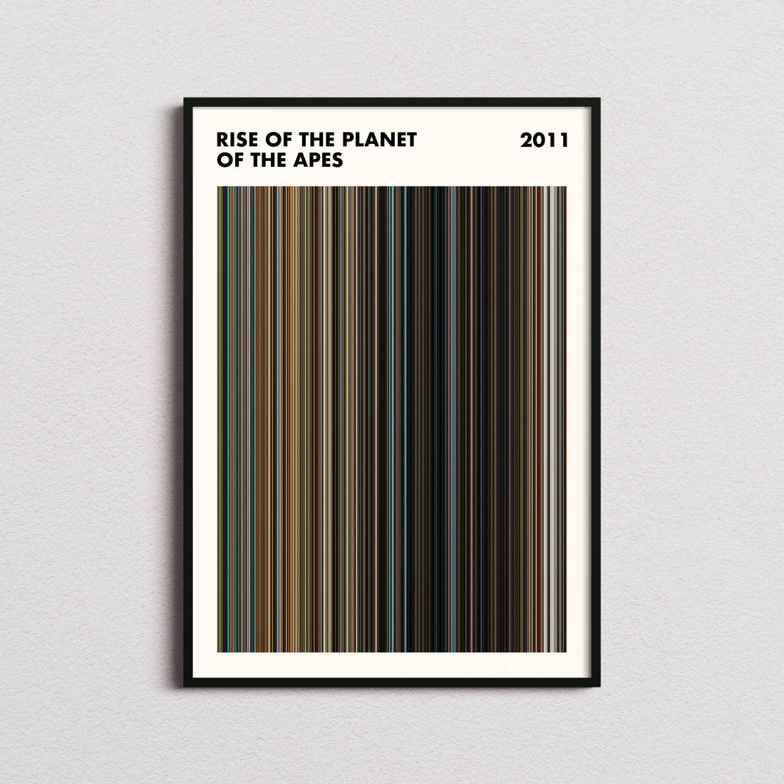 Rise of the Planet of the Apes Movie Barcode Poster - Simplified
