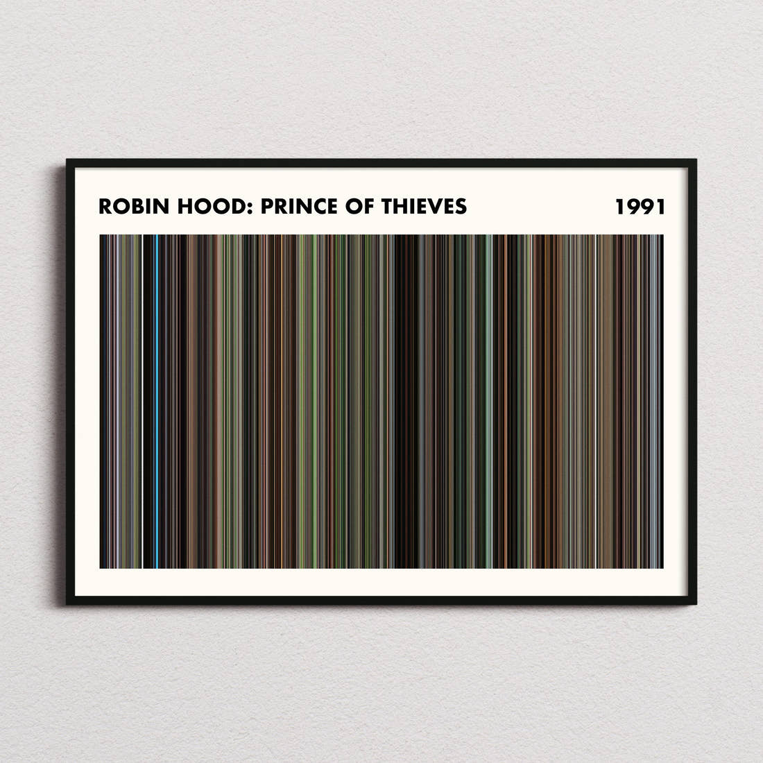 Robin Hood: Prince of Thieves Movie Barcode Poster - Simplified