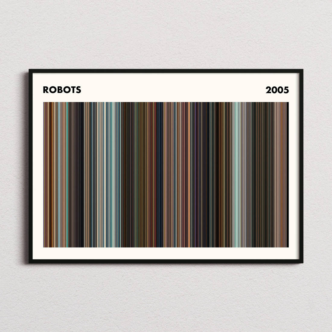 Robots 2005 Movie Barcode Poster - Simplified