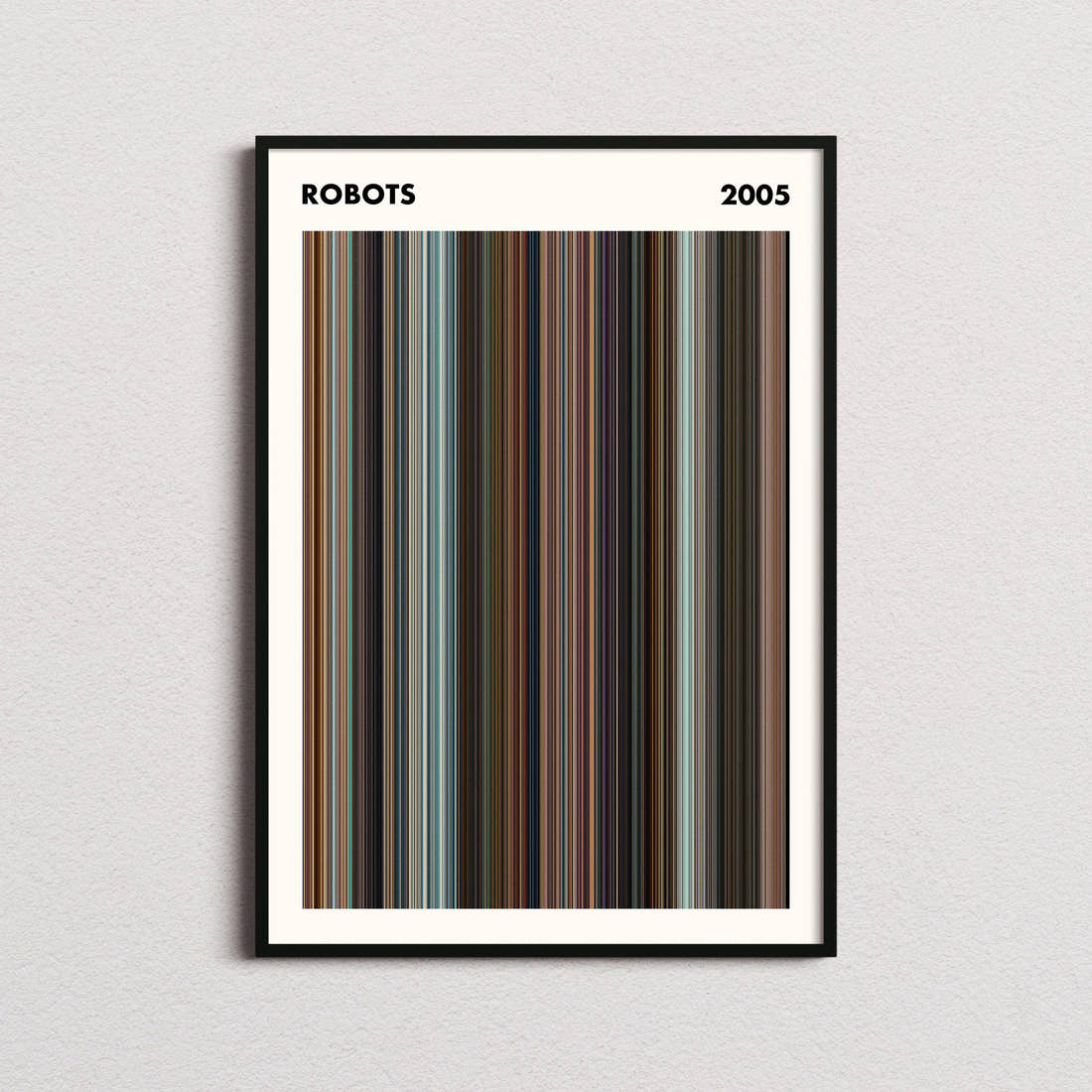 Robots 2005 Movie Barcode Poster - Simplified
