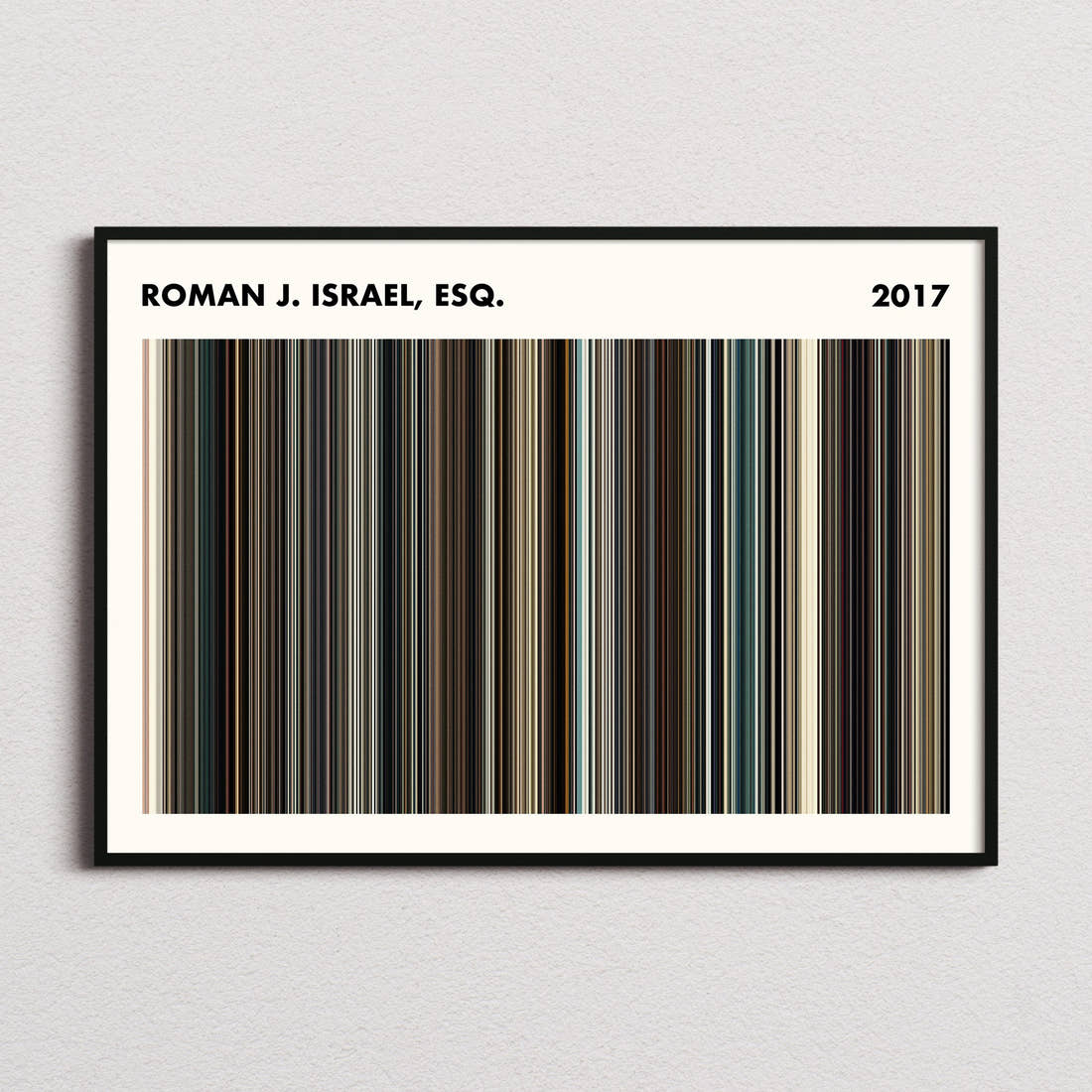 Roman J. Israel, Esq. Movie Barcode Poster - Simplified