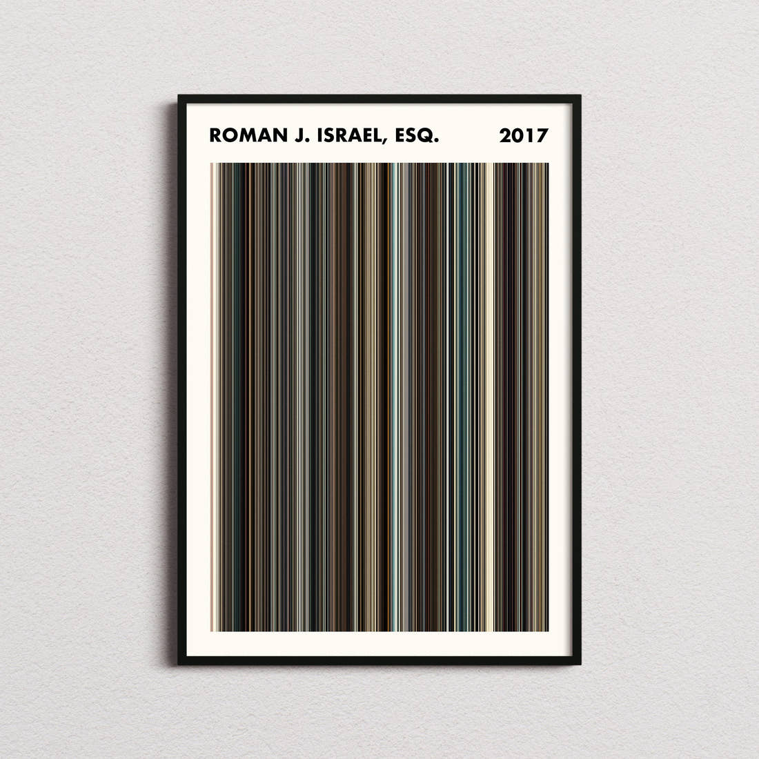 Roman J. Israel, Esq. Movie Barcode Poster - Simplified