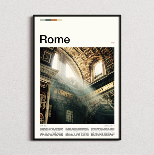 Rome - St Peter's Basilica Interior - Travel Print