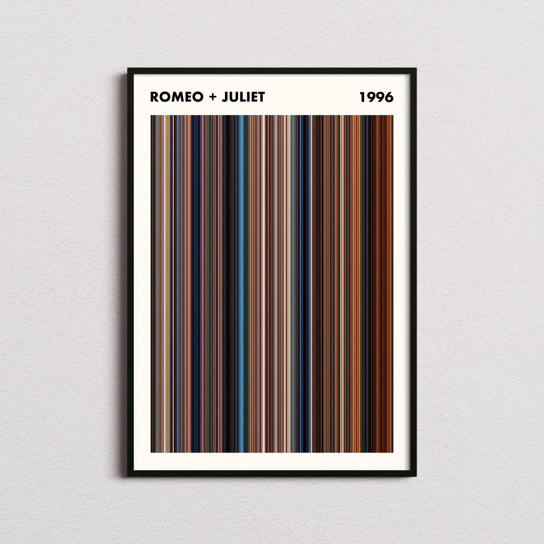 Romeo + Juliet Movie Barcode Poster - Simplified