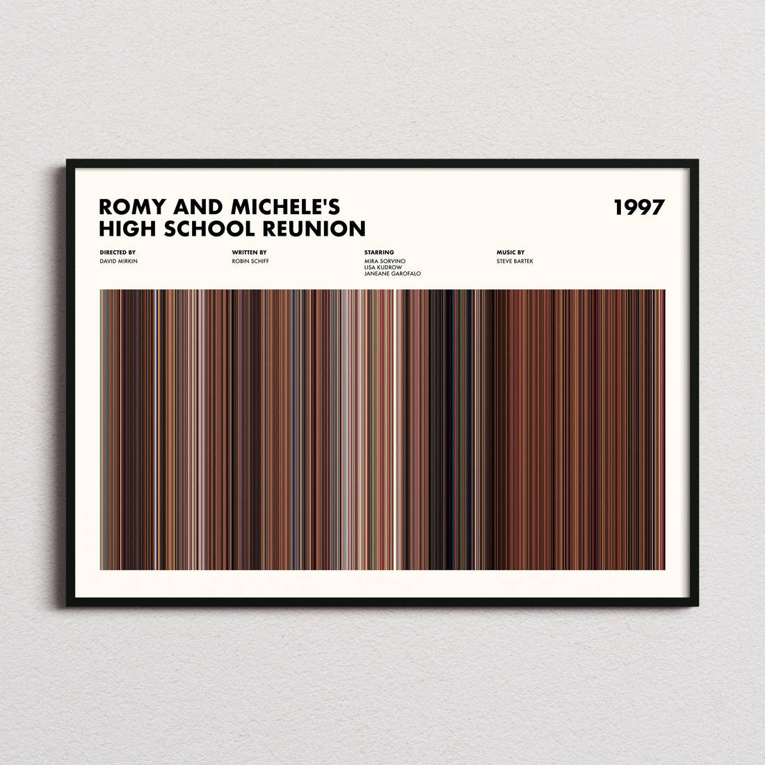 Romy and Michele's High School Reunion Movie Barcode Poster