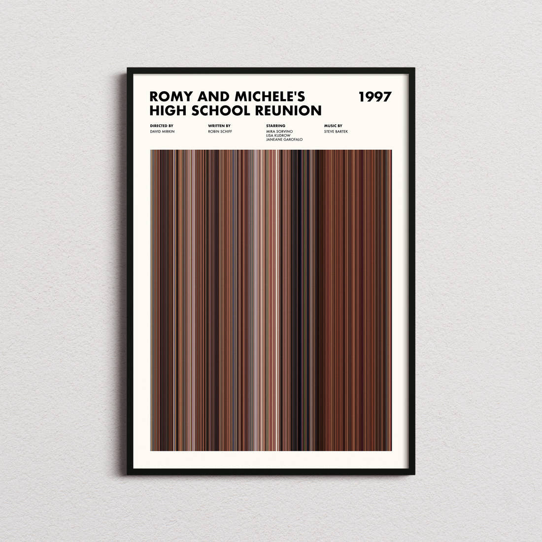 Romy and Michele's High School Reunion Movie Barcode Poster