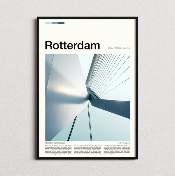Rotterdam - Erasmusbrug Pylon - Travel Print