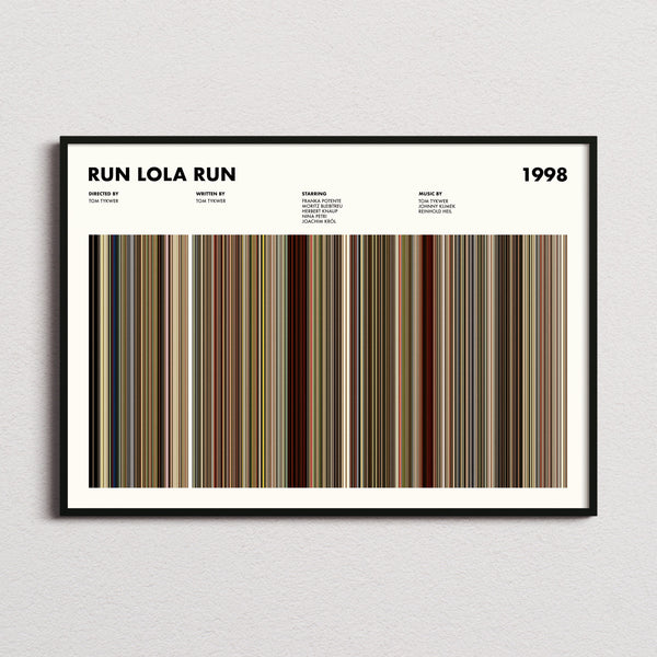 Run Lola Run Movie Barcode Poster