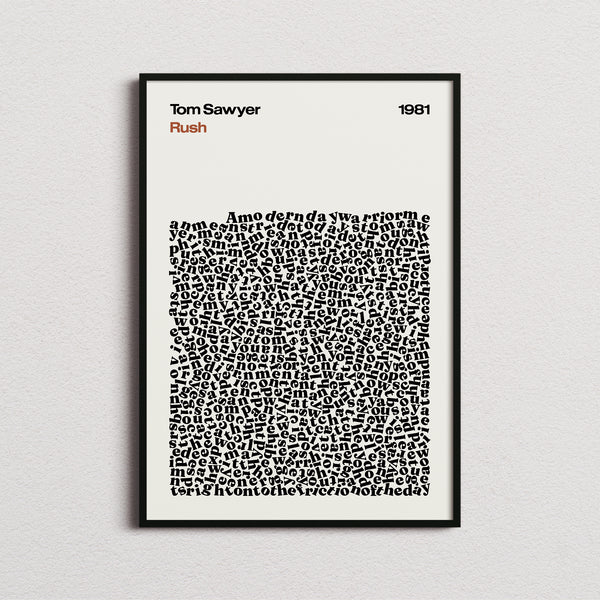 Rush Tom Sawyer Lyric Print