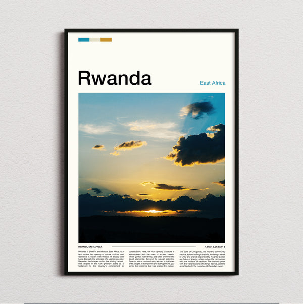 Rwanda - Sunset - Travel Print