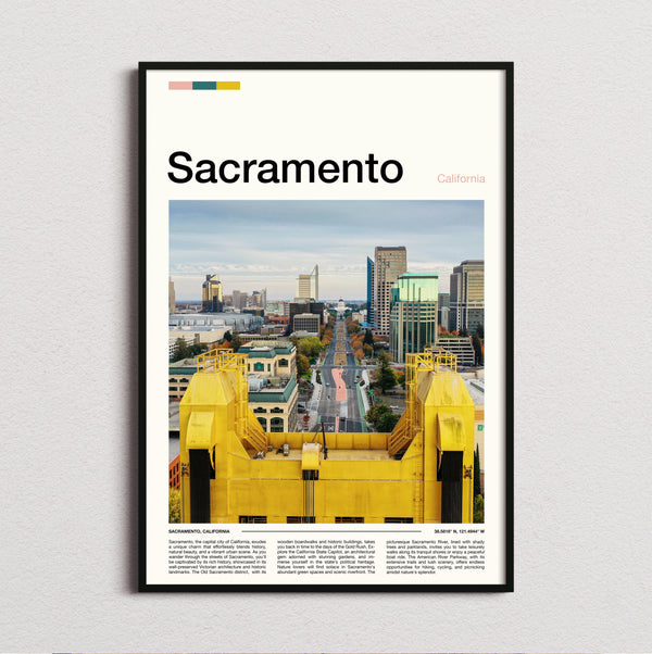 Sacramento - Tower Bridge And City Skyline - Travel Print