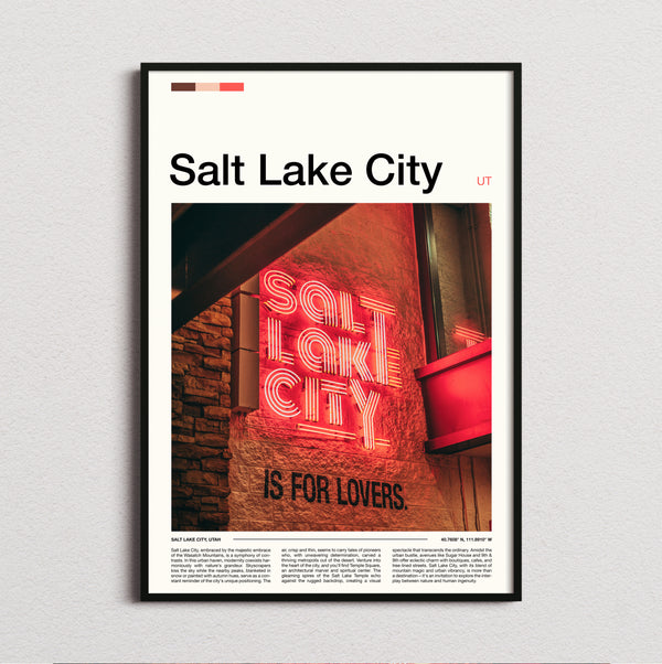 Salt Lake City - Neon Sign - Travel Print