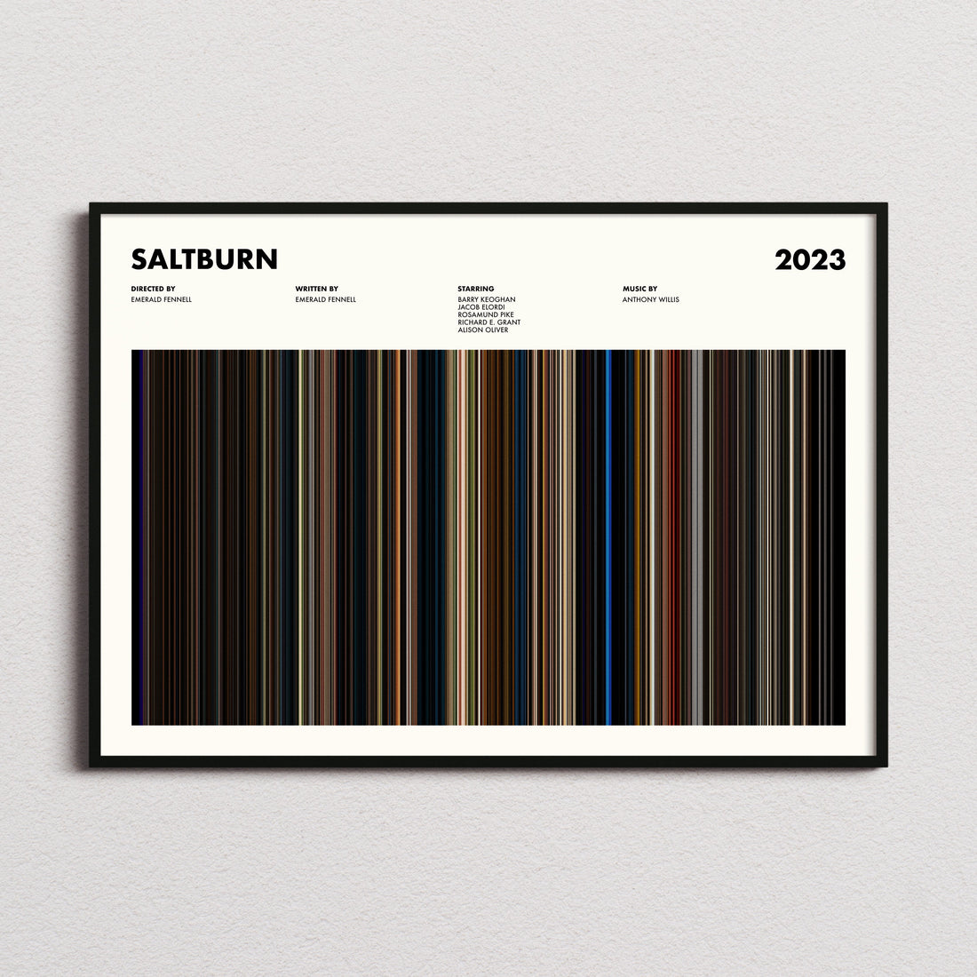 Saltburn Movie Barcode Poster