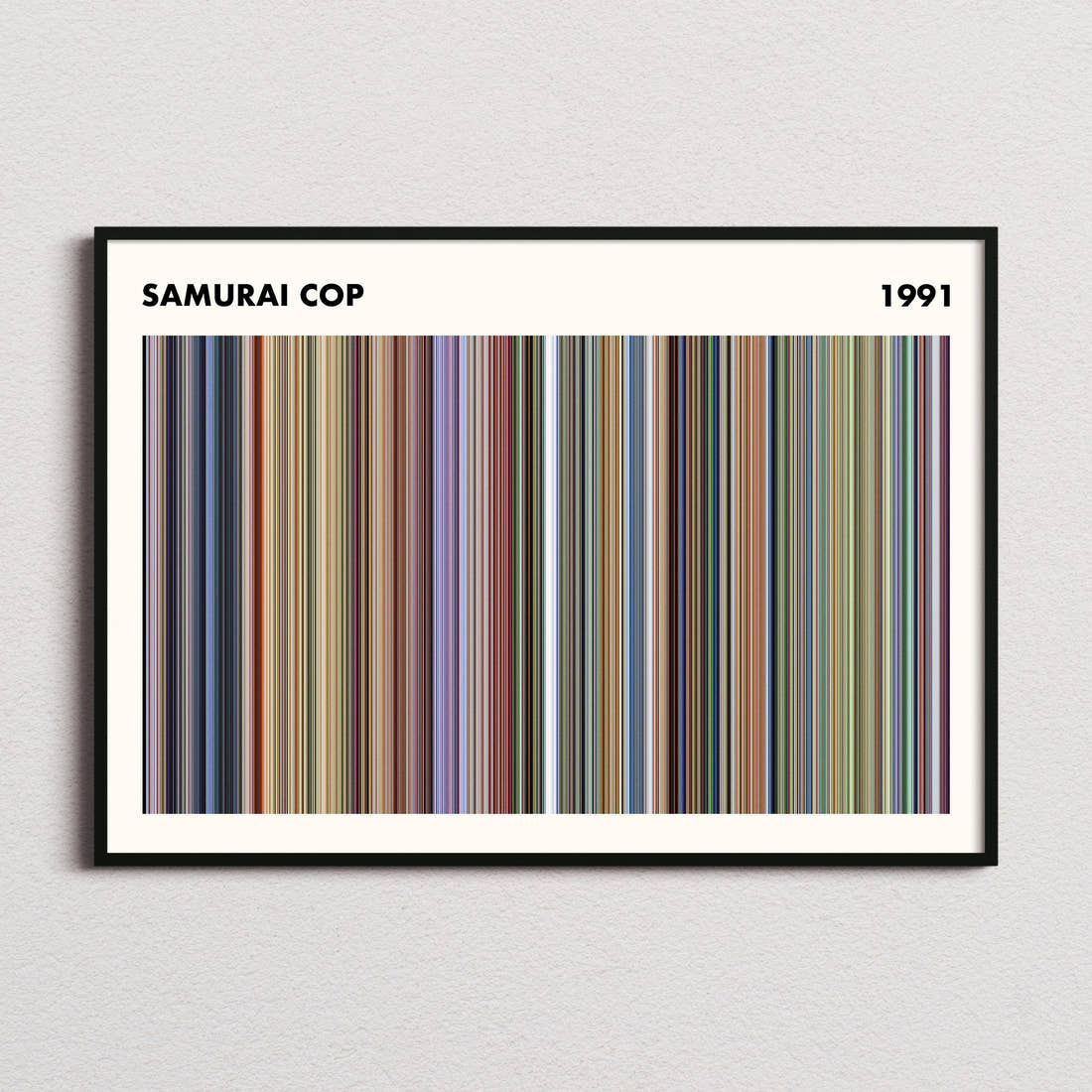 Samurai Cop Movie Barcode Poster - Simplified