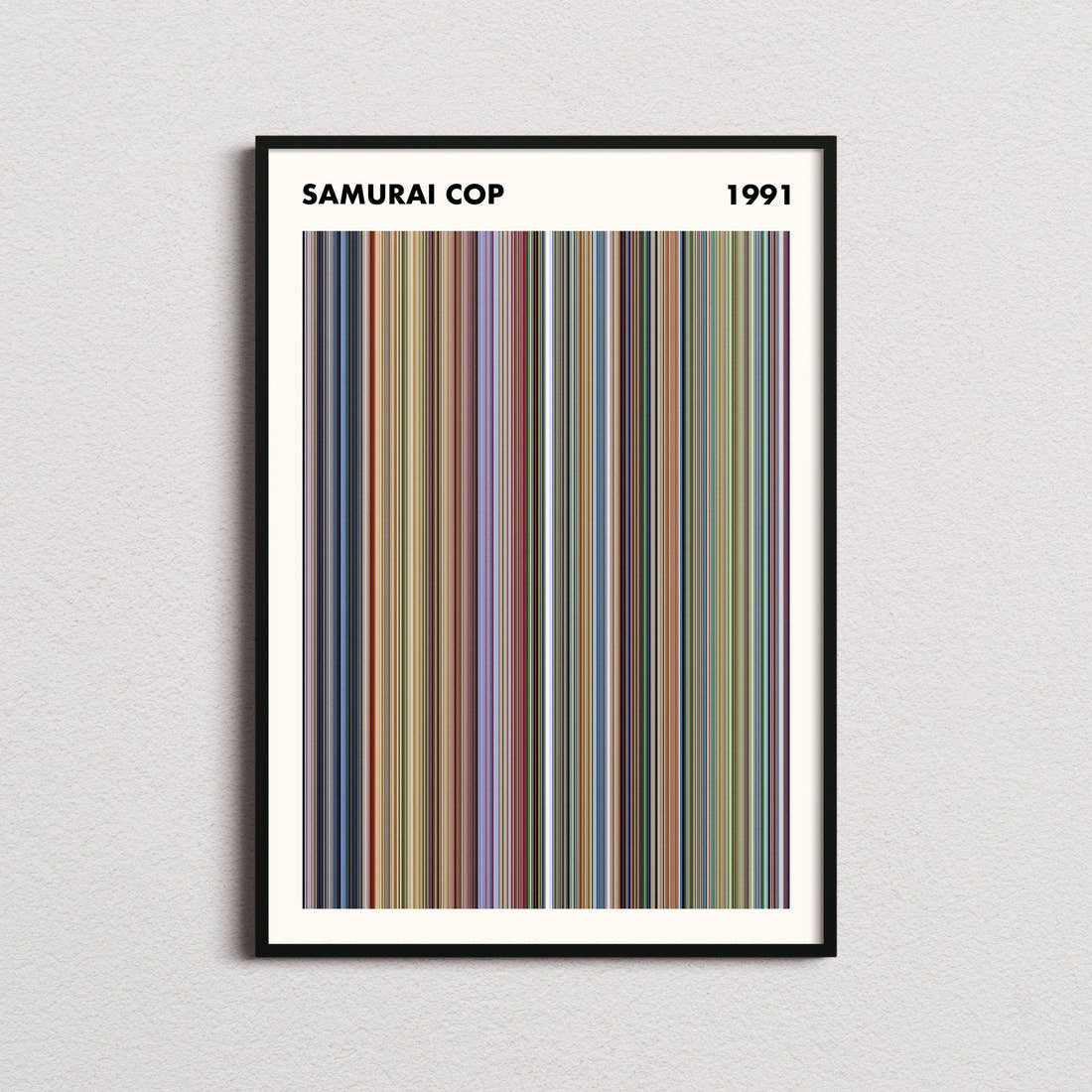 Samurai Cop Movie Barcode Poster - Simplified