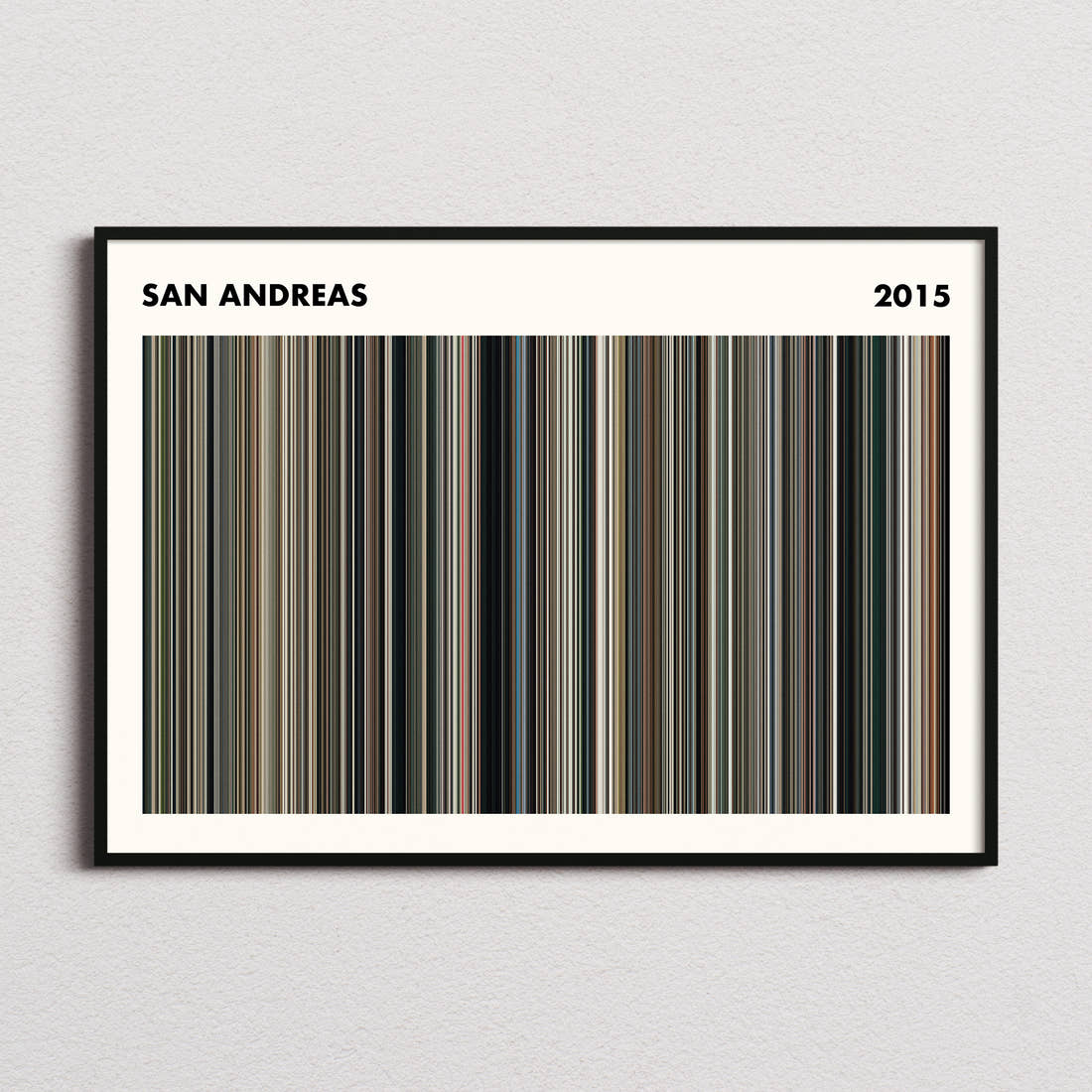 San Andreas Movie Barcode Poster - Simplified