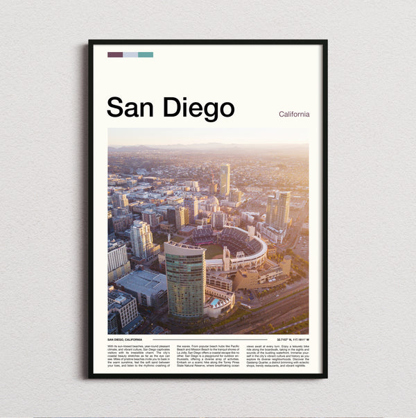 San Diego - Aerial City View - Travel Print