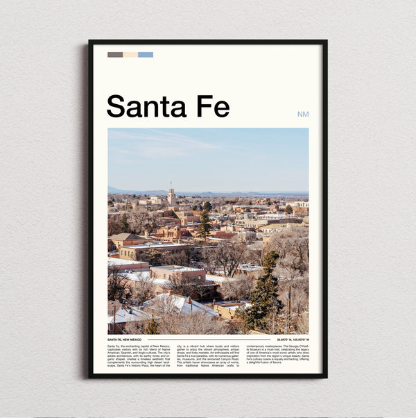 Santa Fe - Adobe Townscape - Travel Print