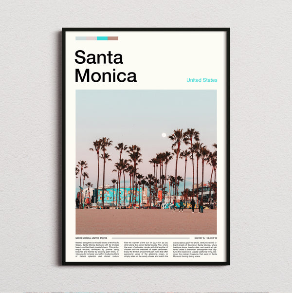 Santa Monica - Palm Lined Promenade - Travel Print