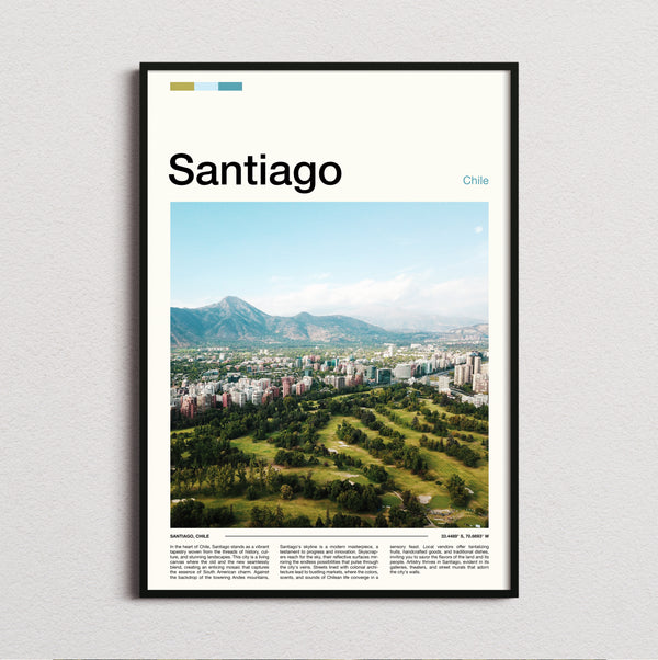 Santiago - Parkland And Mountains - Travel Print