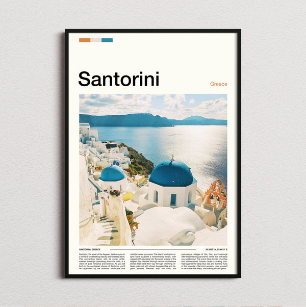 Santorini - Blue Domed Churches - Travel Print