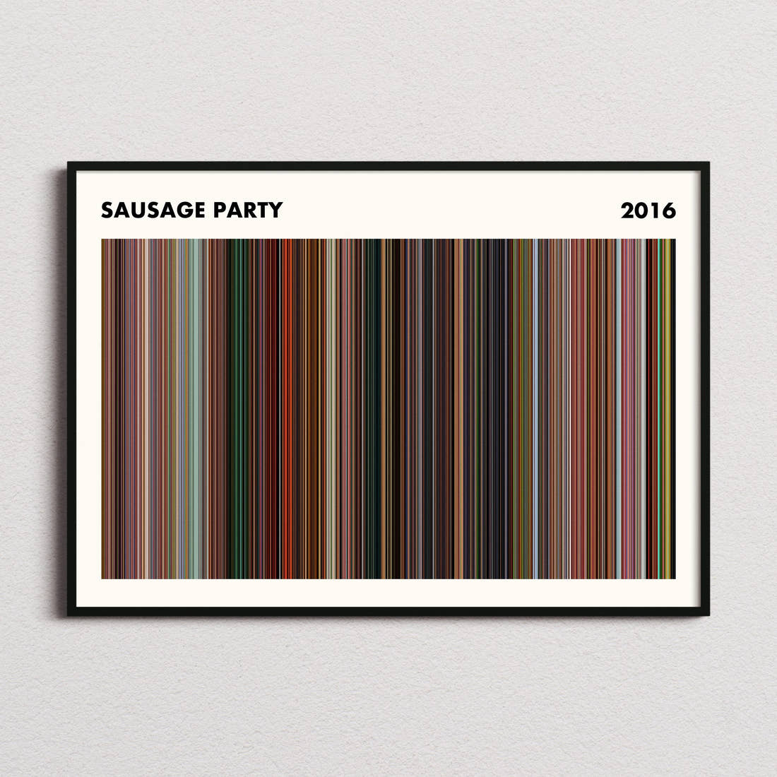 Sausage Party Movie Barcode Poster - Simplified