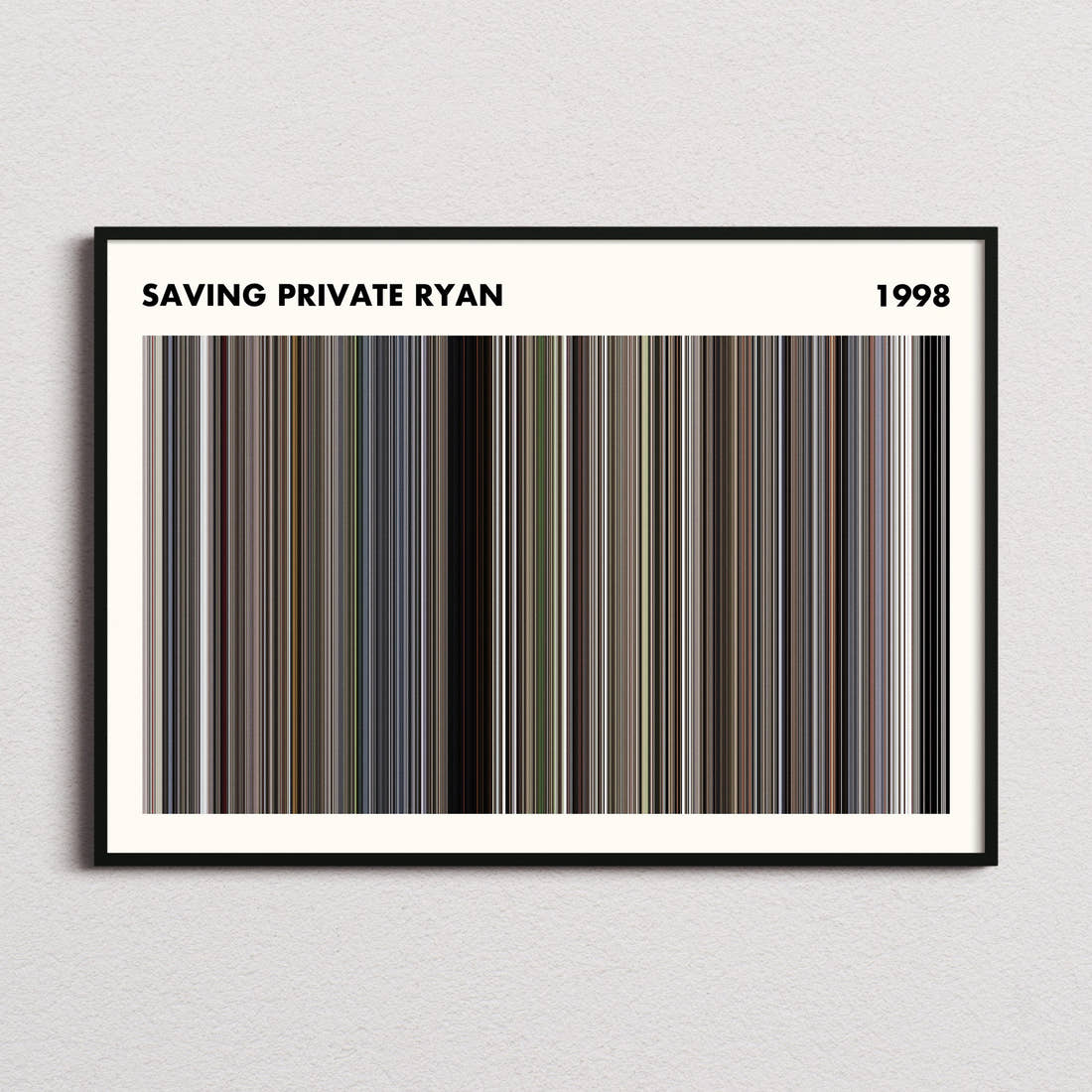 Saving Private Ryan Movie Barcode Poster - Simplified