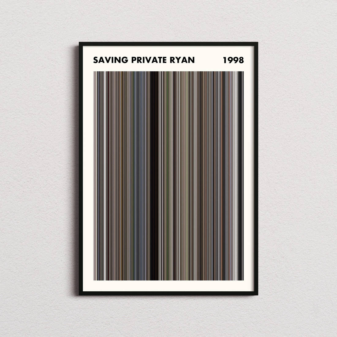 Saving Private Ryan Movie Barcode Poster - Simplified