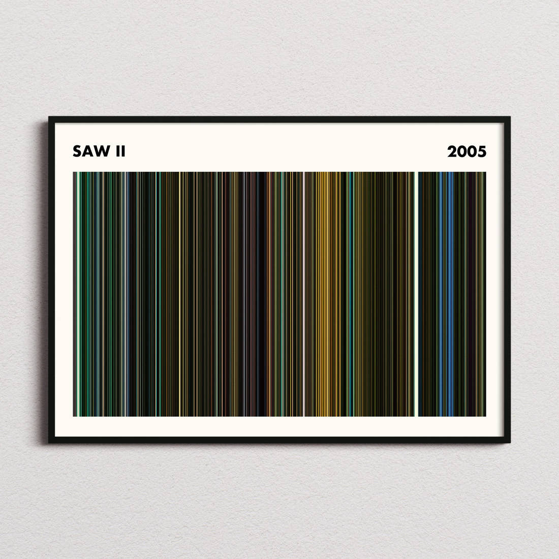 Saw 2 Movie Barcode Poster - Simplified