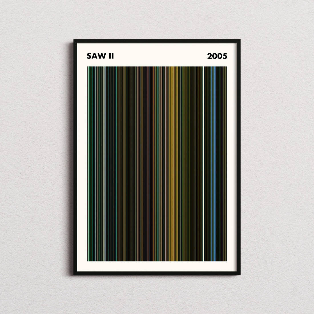 Saw 2 Movie Barcode Poster - Simplified