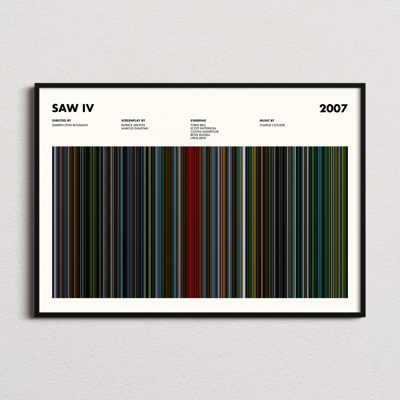 Saw 4 Movie Barcode Poster