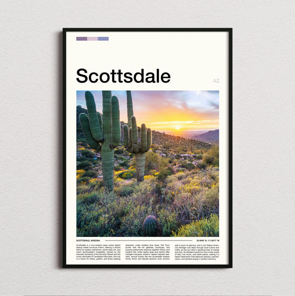 Scottsdale - Desert Cacti At Sunset - Travel Print