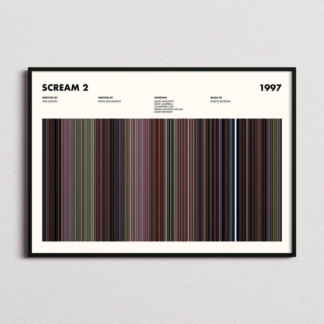 Scream 2 Movie Barcode Poster