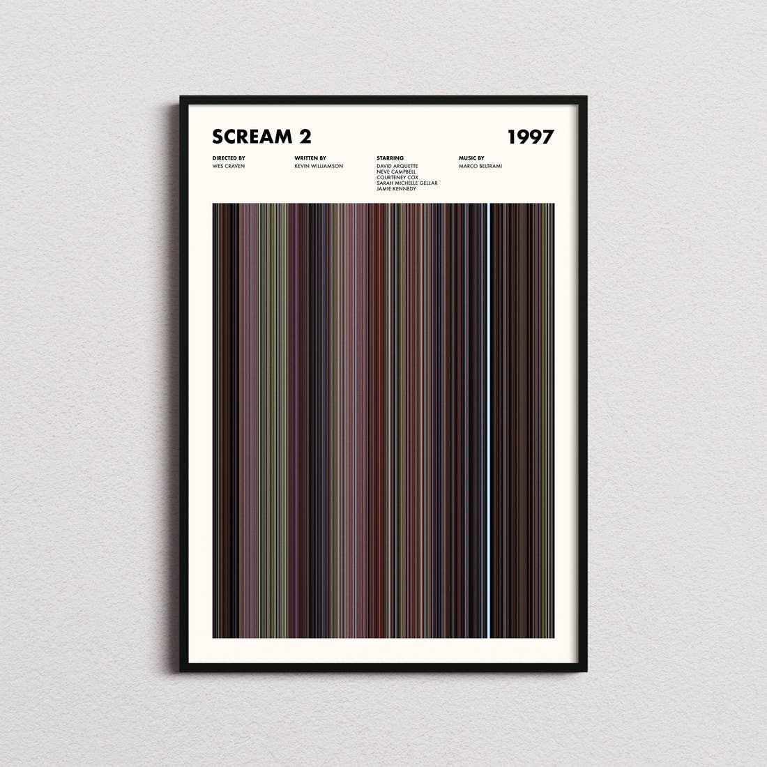 Scream 2 Movie Barcode Poster