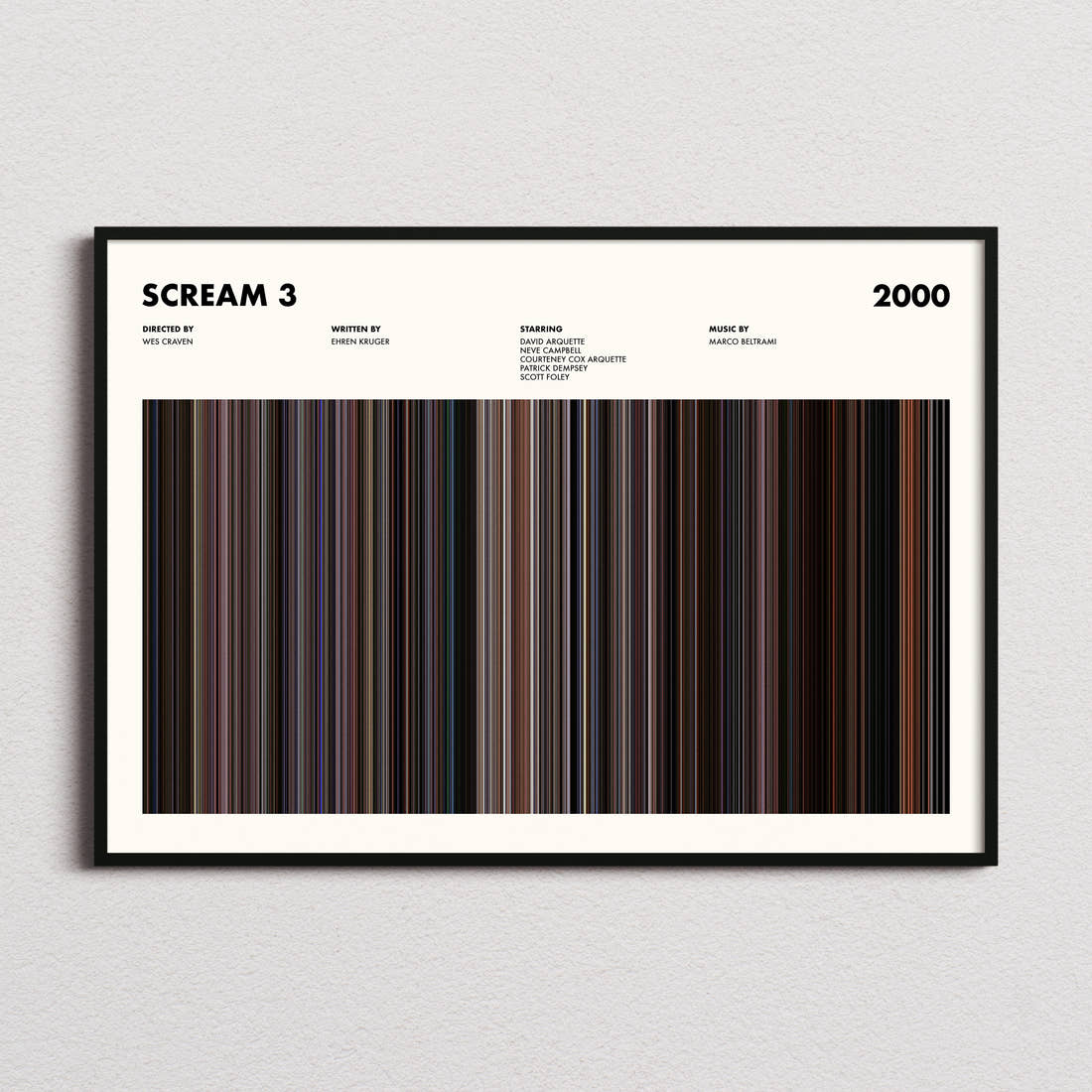 Scream 3 Movie Barcode Poster