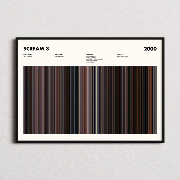Scream 3 Movie Barcode Poster