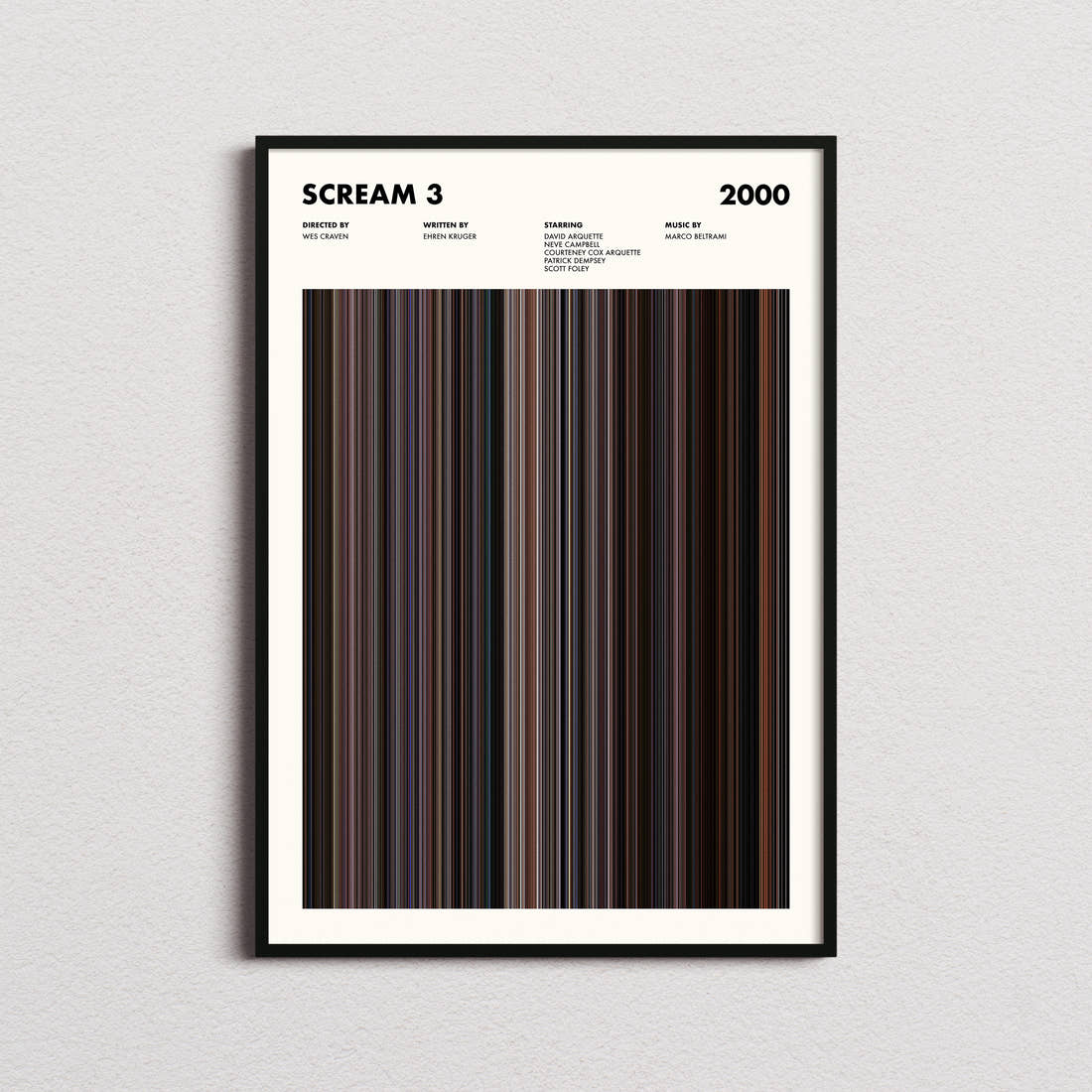 Scream 3 Movie Barcode Poster