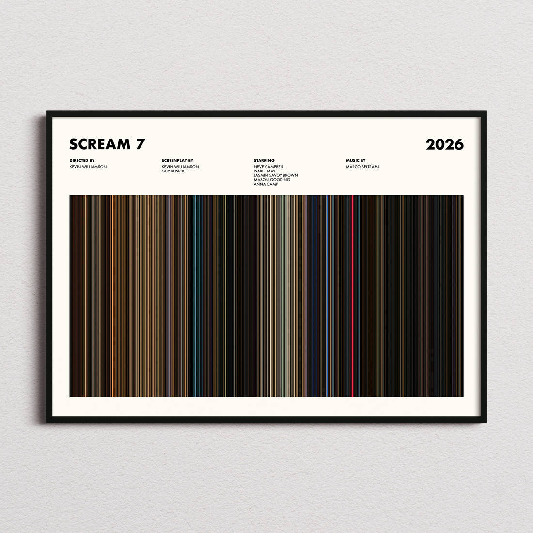 Scream 7 Movie Barcode Poster