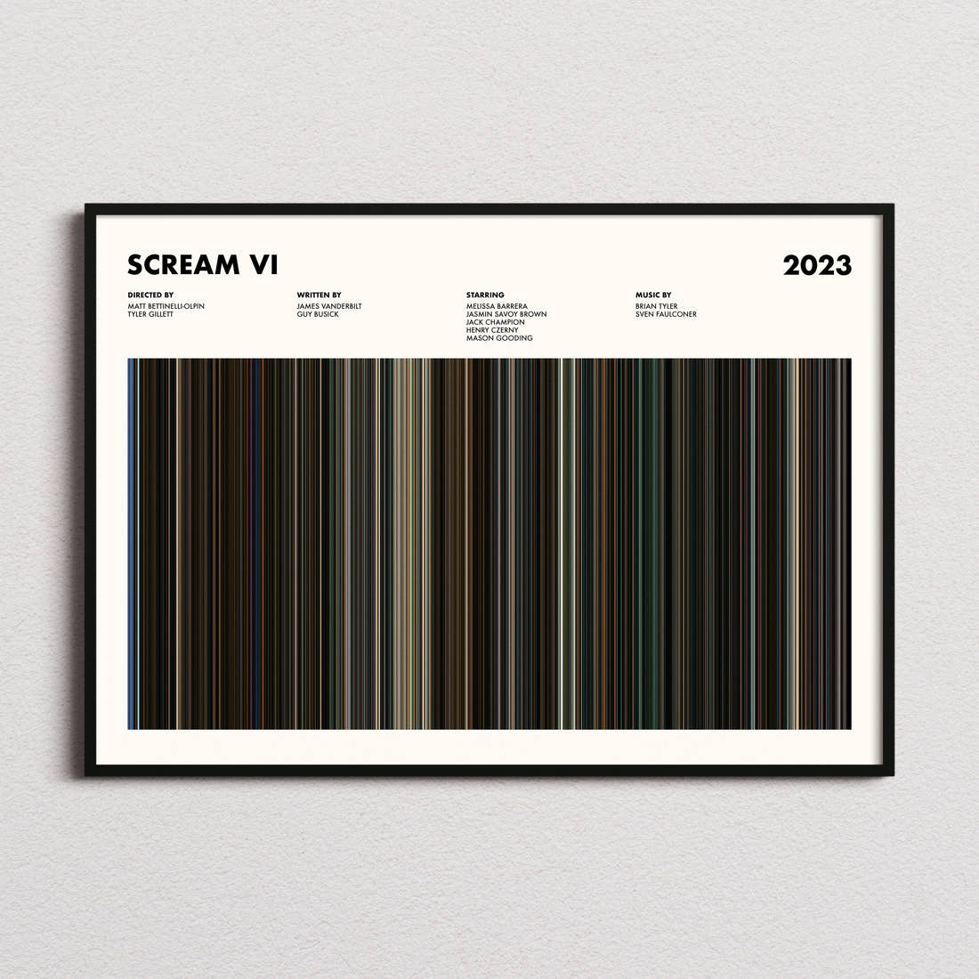 Scream VI Movie Barcode Poster