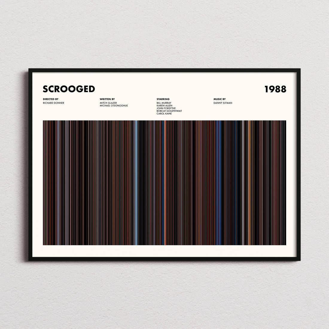 Scrooged Movie Barcode Poster