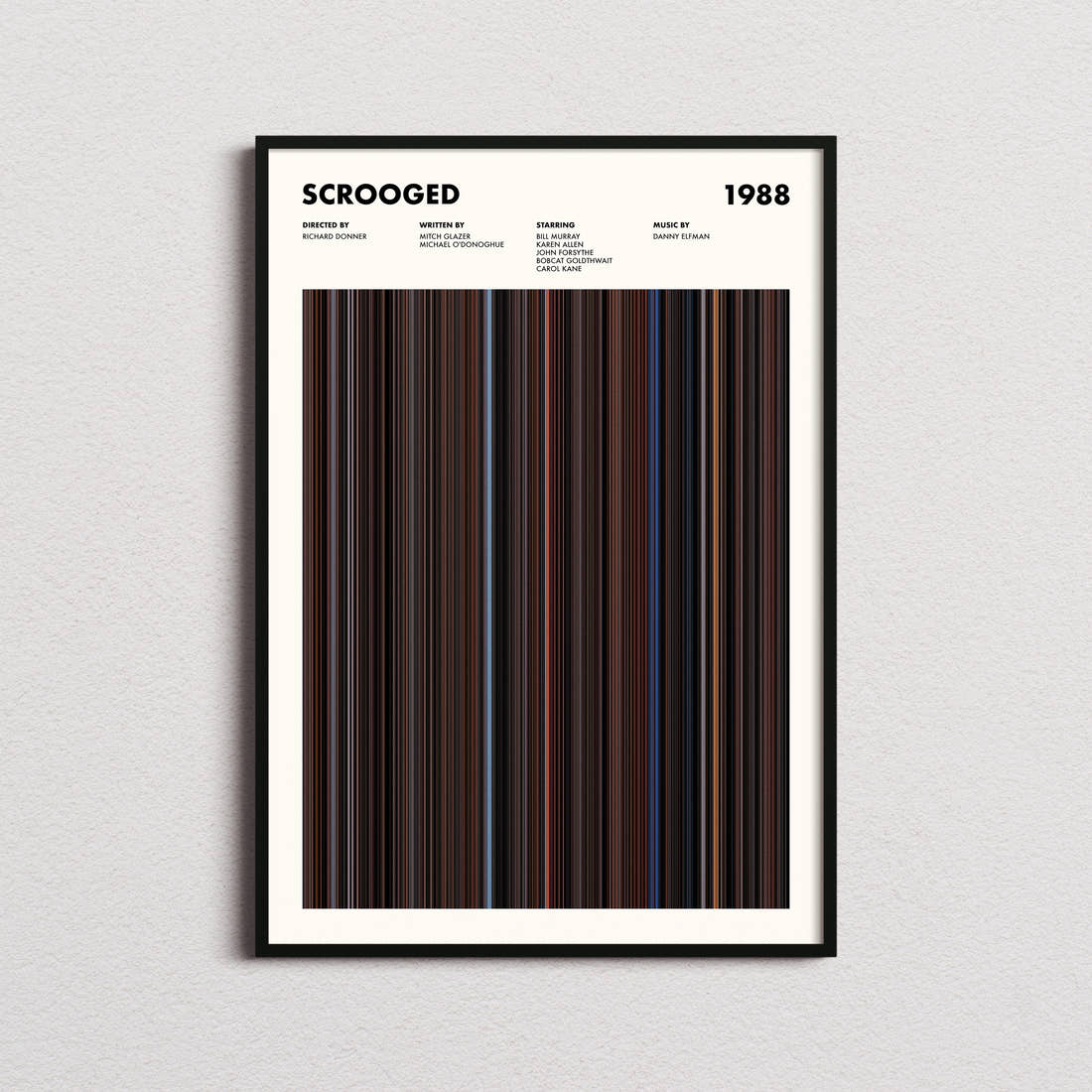 Scrooged Movie Barcode Poster
