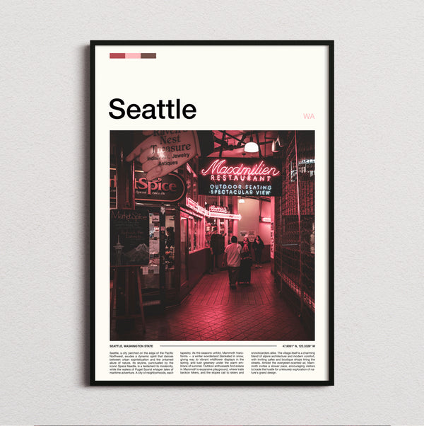 Seattle - Market Neon Signs - Travel Print
