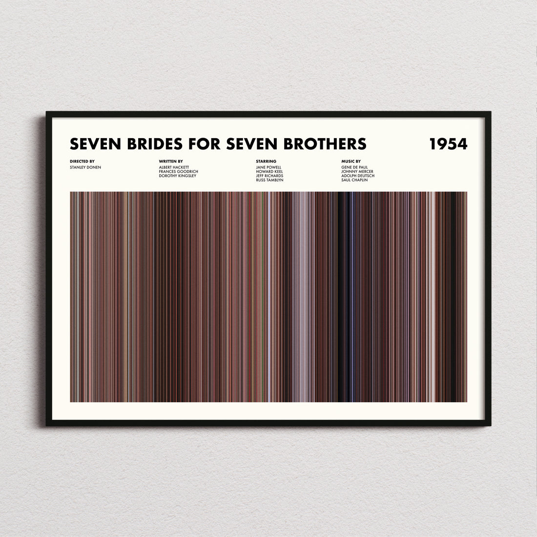 Seven Brides for Seven Brothers Movie Barcode Poster