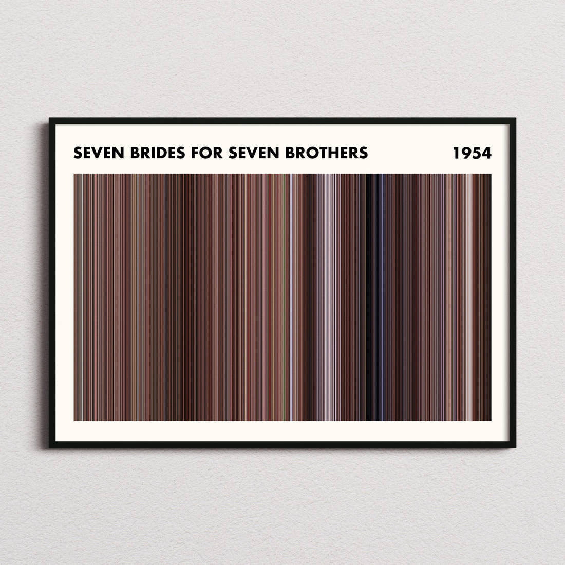Seven Brides for Seven Brothers Movie Barcode Poster - Simplified